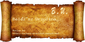 Belász Urzulina névjegykártya